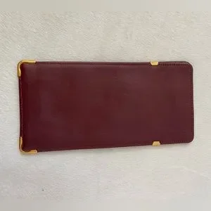Cartier | Accessories | Cartier Lambskin Burgundy With 8k 